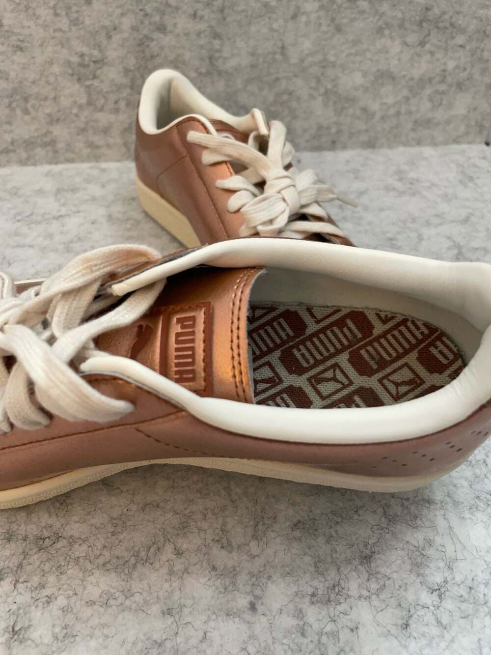 Puma Basket Classic Citi Metallic Women's Sneakers in Copper-Whisper White size - Picture 6 of 12